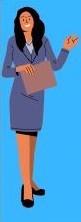 Professionally dressed person waving